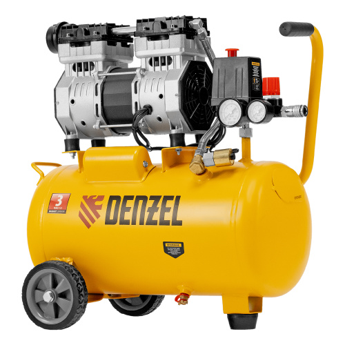 Компрессор DLS950/24 безмаслянный малошумный 950 Вт, 165 л/мин, ресивер 24 л Denzel по ценам производителя в Воронеже с доставкой по всей России