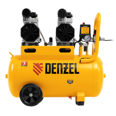 Компрессор безмасляный, малошумный DLS 1500/50, 1500 ВТ, 2x750, 50 л, 260 л/мин Denzel по ценам производителя в Воронеже с доставкой по всей России