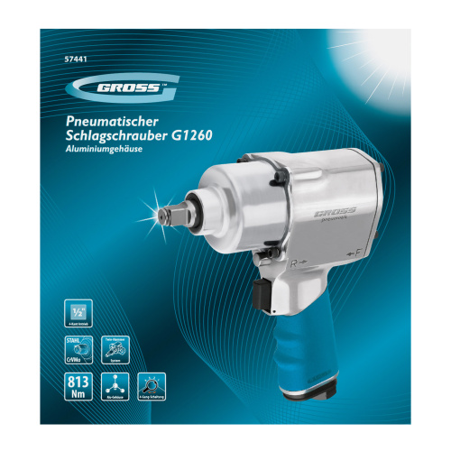 Гайковерт пневматический ударный G1260,1/2, Twin Hammer, 813Нм, 7000 об/мин Gross по ценам производителя в Воронеже с доставкой по всей России