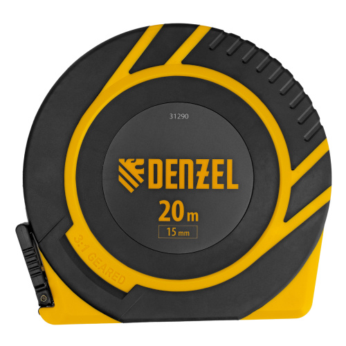 Рулетка геодезическая 20 м х 15 мм, закрытый корпус, фиберглассовая лента Denzel по ценам производителя в Воронеже с доставкой по всей России