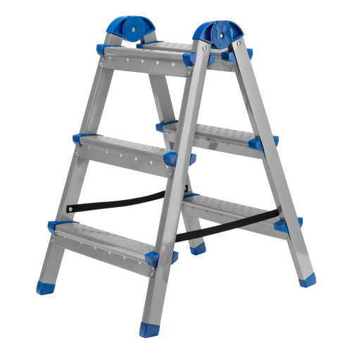 Стремянка двухсторонняя 3 ступени, сталь профиль, стальные ступени, Сибртех по ценам производителя в Воронеже с доставкой по всей России