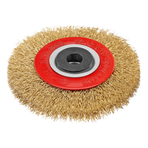 Щетка для точила, 100 мм, посадка 20 мм, плоская, латунир. витая проволока Matrix по ценам производителя в Воронеже с доставкой по всей России