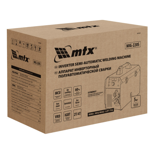 Аппарат инвертор. полуавтомат. cварки MIG-220S, 220A, ПВ 60%, катушка 5 кг MTX по ценам производителя в Воронеже с доставкой по всей России