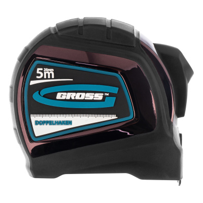 Рулетка "Doppelhaken",5 м x 25 мм,двухсторонний зацеп,Нейлон,двусторонняя шкала,автоматическая фиксация Gross по ценам производителя в Воронеже с доставкой по всей России