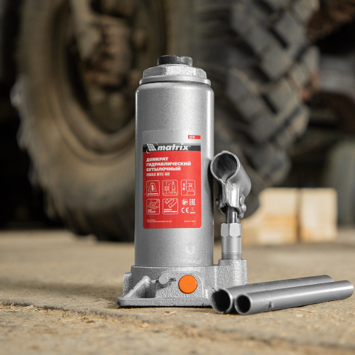Домкрат гидравлический бутылочный, 8 т, h подъема 230-457 мм Matrix по ценам производителя в Воронеже с доставкой по всей России
