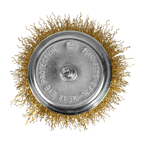 Щетка для дрели, 75 мм, "чашка" со шпилькой, латунированная витая проволока Matrix по ценам производителя в Воронеже с доставкой по всей России