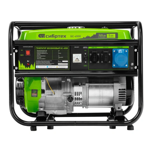 Генератор бензиновый БС-6500, 5.5 кВт, 230В, четырехтактный, 25 л, ручной стартер Сибртех по ценам производителя в Воронеже с доставкой по всей России