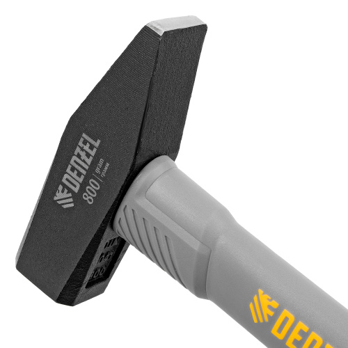 Молоток слесарный, 800 г, кованый, фибергласовая рукоятка c TPR покрытием Denzel по ценам производителя в Воронеже с доставкой по всей России