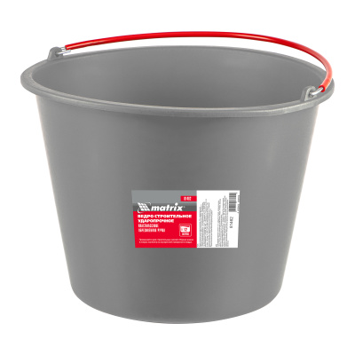 Ведро строительное пластмассовое 12 л, ударопрочное, обрезиненная ручка Matrix по ценам производителя в Воронеже с доставкой по всей России
