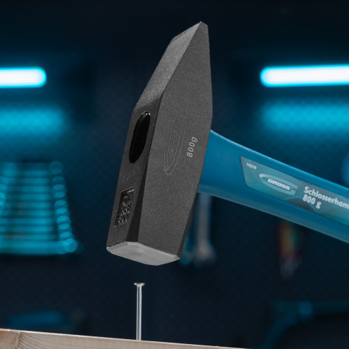 Молоток слесарный, 800 г, квадратный боек, фибергласовая обрезиненная рукоятка Gross по ценам производителя в Воронеже с доставкой по всей России