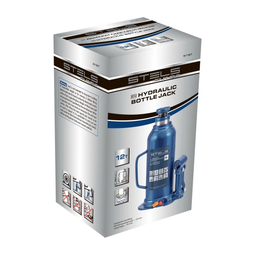 Домкрат гидравлический бутылочный, 12 т, h подъема 227-457 мм Stels по ценам производителя в Воронеже с доставкой по всей России