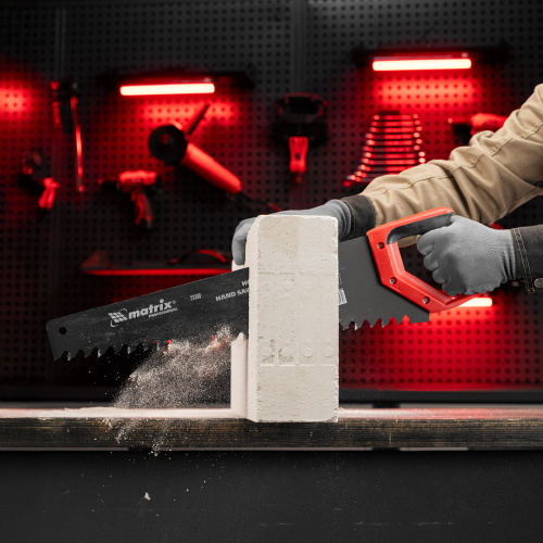 Ножовка по пенобетону, 500 мм, защитное покрытие, твердосплавные напайки на зубья, двухкомпонентная рукоятка Matrix по ценам производителя в Воронеже с доставкой по всей России