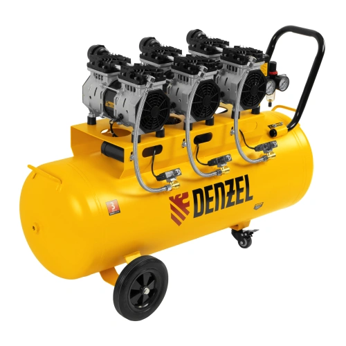 Компрессор безмасляный, малошумный DLS 1800/100,1800 Вт, 3x600, 100 л, 345 л/мин Denzel по ценам производителя в Воронеже с доставкой по всей России