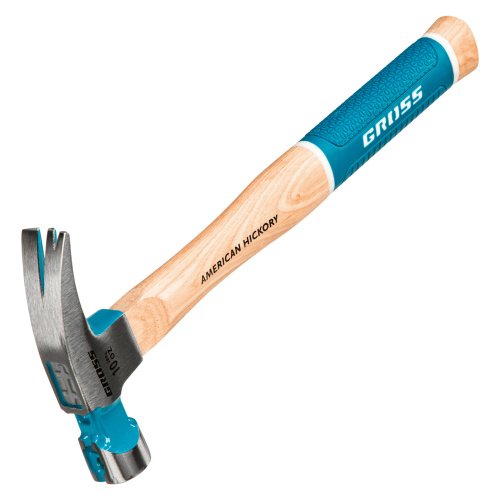 Молоток-гвоздодер, 280 г, угол 75, магнит, обрезиненная рукоятка American hickory GROSS по ценам производителя в Воронеже с доставкой по всей России