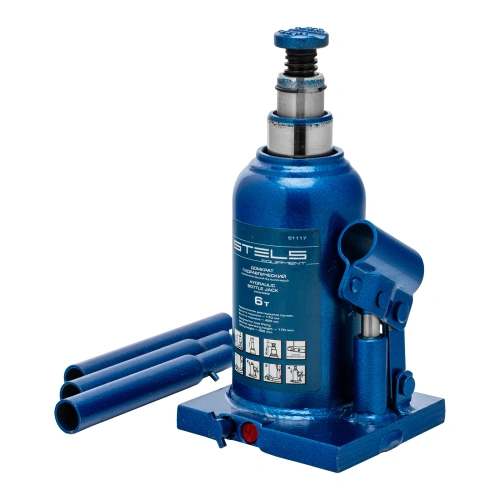 Домкрат гидравлический бутылочный телескопический, 6 т, H подъема 170-420 мм Stels по ценам производителя в Воронеже с доставкой по всей России