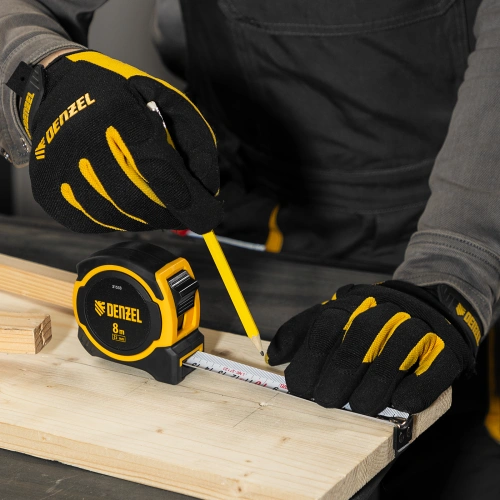 Рулетка 8м х 25мм, двухкомп. корпус, магнитный обрезиненный зацеп Denzel по ценам производителя в Воронеже с доставкой по всей России