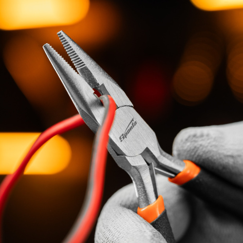 Длинногубцы прямые Mini, 130 мм, никелированные, авторазжим Sparta по ценам производителя в Воронеже с доставкой по всей России