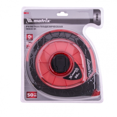 Рулетка геодезическая 50 м х 15 мм, закрытый корпус, фибергласовая лента, двусторонняя шкала, Pro Matrix по ценам производителя в Воронеже с доставкой по всей России