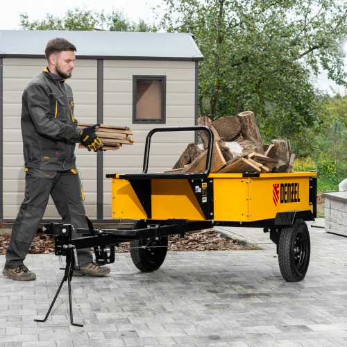 Прицеп для мотоблока TT-500, оцинк., груз. 500 кг, рег. сцепка, колеса 4.00-10, в упаковке Denzel по ценам производителя в Воронеже с доставкой по всей России