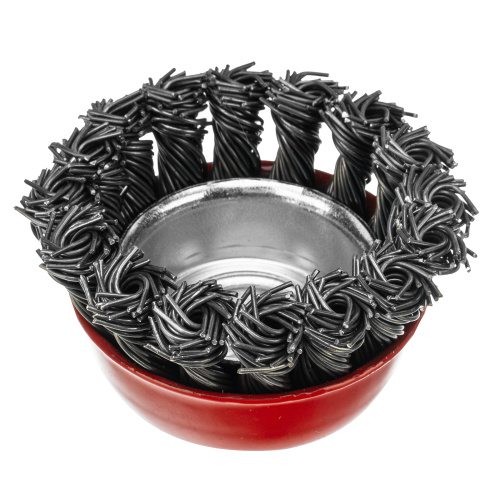 Щетка для УШМ, 65 мм, М14, "чашка", крученая проволока 0.8 мм Matrix по ценам производителя в Воронеже с доставкой по всей России