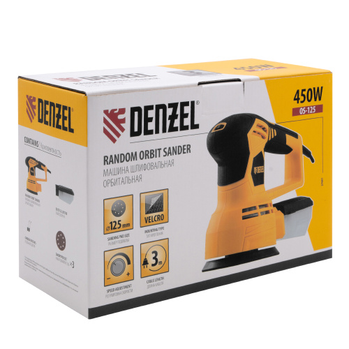 Машина шлифовальная эксцентриковая OS-125, 450 Вт, 6000-12000 об/мин Denzel по ценам производителя в Воронеже с доставкой по всей России