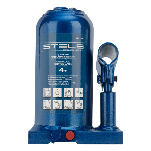 Домкрат гидравлический бутылочный телескопический, 4 т, H подъема 170-420 мм Stels по ценам производителя в Воронеже с доставкой по всей России