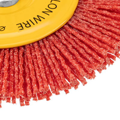 Щетка для дрели, 100 мм, Плоская, со шпилькой, нейлоновая щетина Denzel по ценам производителя в Воронеже с доставкой по всей России