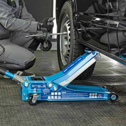 Домкрат гидравлический подкатной, быстрый подъем, 3т Low Profile Quick, 75-515 мм, профессиональный Stels по ценам производителя в Воронеже с доставкой по всей России