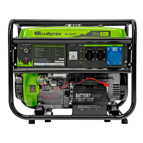 Генератор бензиновый БС-6500Э, 5.5 кВт, 230В, четырехтактный, 25 л, электростартер Сибртех по ценам производителя в Воронеже с доставкой по всей России