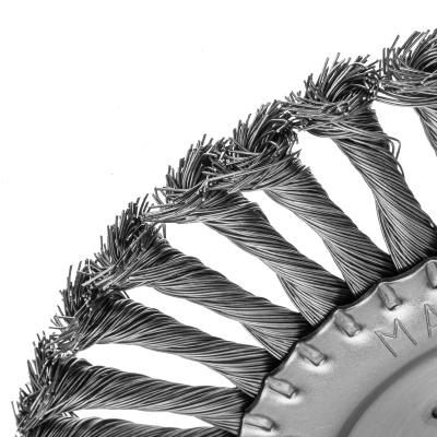 Щетка для УШМ, 200 мм, посадка 22.2 мм, плоская, крученая проволока 0.5 мм Сибртех по ценам производителя в Воронеже с доставкой по всей России