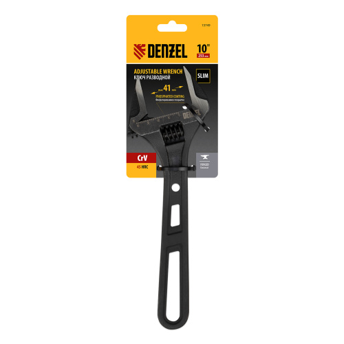 Ключ разводной, 250 мм, CrV, кованый Denzel по ценам производителя в Воронеже с доставкой по всей России