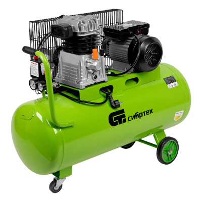 Компрессор воздушный КР-2200/100, 2.2 кВт, 350 л/мин, 100 л, ременной привод, масляный Сибртех по ценам производителя в Воронеже с доставкой по всей России