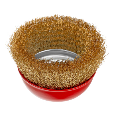 Щетка для УШМ, 100 мм, М14, "чашка", латунированная витая проволока Matrix по ценам производителя в Воронеже с доставкой по всей России