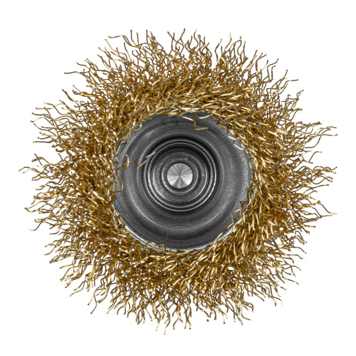 Щетка для дрели, 50 мм, "чашка" со шпилькой, латунированная витая проволока Matrix по ценам производителя в Воронеже с доставкой по всей России
