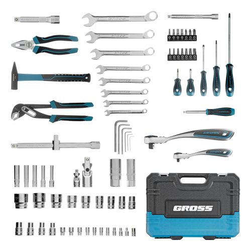 Набор инструментов, 1/4", 1/2", CrV, 120 зубьев, 76 предметов Gross по ценам производителя в Воронеже с доставкой по всей России