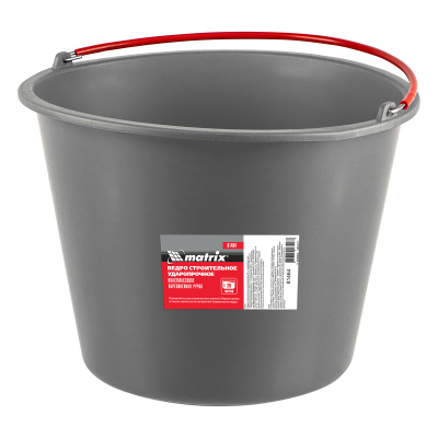 Ведро строительное пластмассовое 20 л, ударопрочное, обрезиненная ручка Matrix по ценам производителя в Воронеже с доставкой по всей России