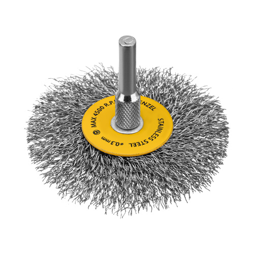 Набор щеток для дрели, 5 Плоских 25-38-50-63-75 мм, шпилька, нерж. вит. проволока Denzel по ценам производителя в Воронеже с доставкой по всей России