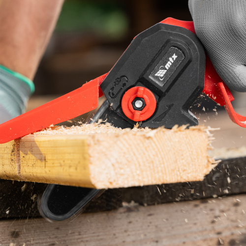 Цепная мини-пила аккумуляторная, MCS-100, шина 100 мм, Li-Ion, 20 В MTX по ценам производителя в Воронеже с доставкой по всей России