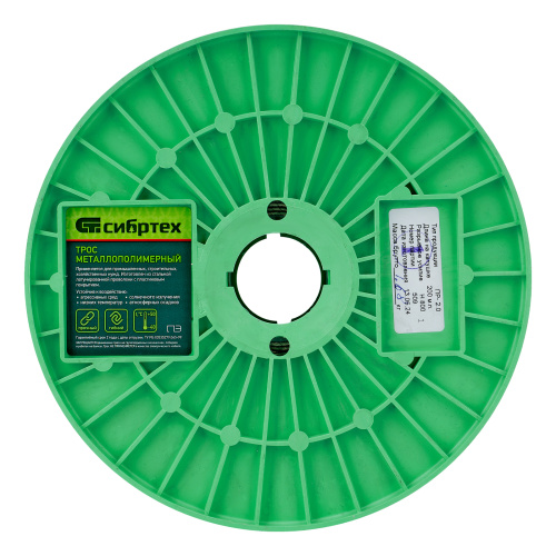 Трос металлополимерный прозрачный ПР-2.0, толщина 2.0 мм, катушка 200 метров Сибртех по ценам производителя в Воронеже с доставкой по всей России