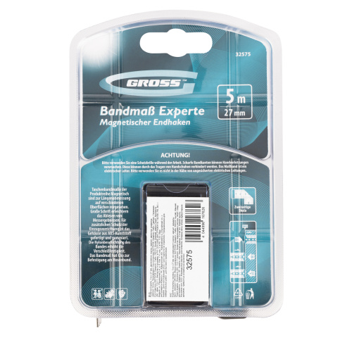 Рулетка Experte,5 м x 27 мм,двухкомпонентный корпус,магнит,двухсторонняя разметка,нейлон Gross по ценам производителя в Воронеже с доставкой по всей России