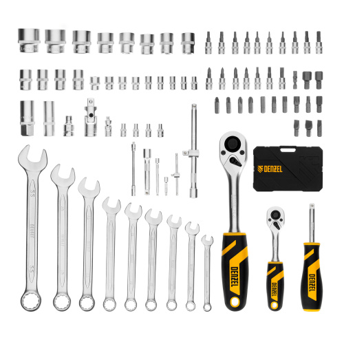 Набор инструментов, 1/2", 1/4", CrV, S2, пластиковый кейс, 82 предмета Denzel по ценам производителя в Воронеже с доставкой по всей России