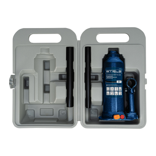 Домкрат гидравлический бутылочный, 3 т, h подъема 188-363 мм, в пластиковом кейсе Stels по ценам производителя в Воронеже с доставкой по всей России