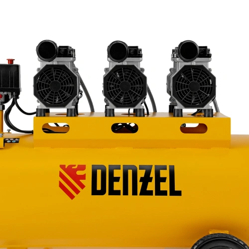 Компрессор безмасляный, малошумный DLS 1800/100,1800 Вт, 3x600, 100 л, 345 л/мин Denzel по ценам производителя в Воронеже с доставкой по всей России