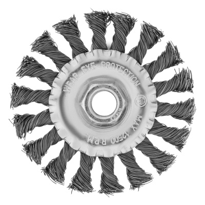 Щетка для УШМ 100 мм, М14, плоская, крученая проволока 0.5 мм Matrix по ценам производителя в Воронеже с доставкой по всей России