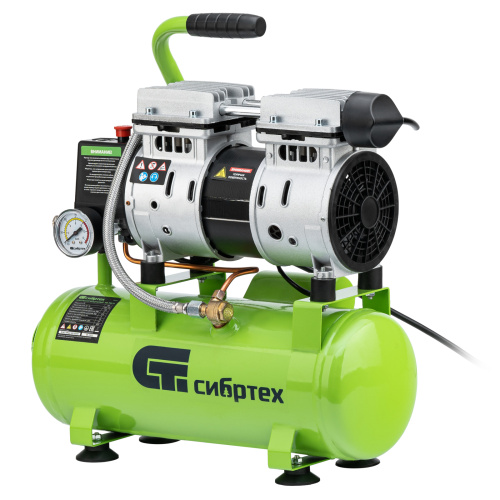 Компрессор безмаслянный малошумный МБ 750/10,750 Вт, 10 л, 150 л/мин Сибртех по ценам производителя в Воронеже с доставкой по всей России