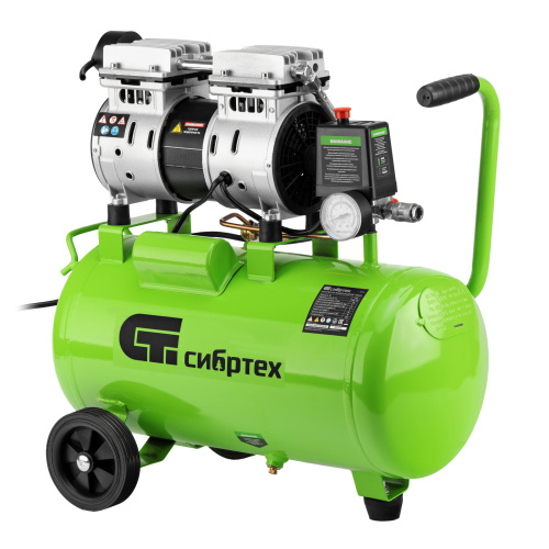 Компрессор безмаслянный малошумный МБ 1100/24,1100 Вт, 24 л, 170 л/мин Сибртех по ценам производителя в Воронеже с доставкой по всей России