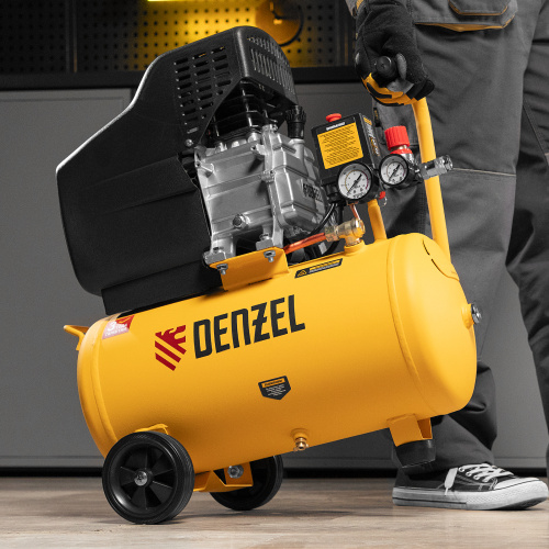 Компрессор воздушный DC1500/24, прямой привод, 1.5 кВт, 24 литра, 220 л/мин Denzel по ценам производителя в Воронеже с доставкой по всей России