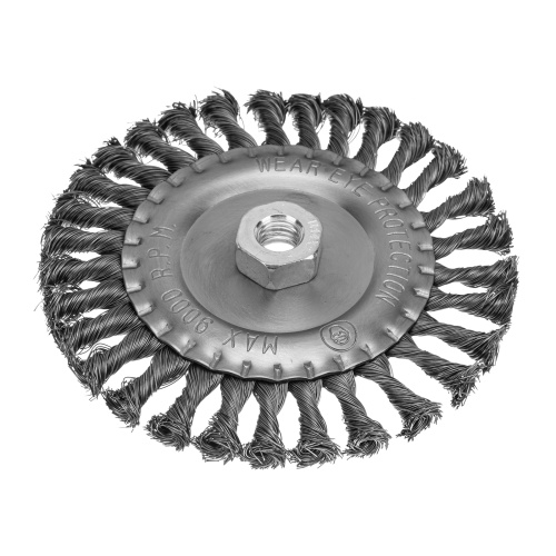 Щетка для УШМ 150 мм, М14, плоская, крученая проволока 0.35 мм Matrix по ценам производителя в Воронеже с доставкой по всей России