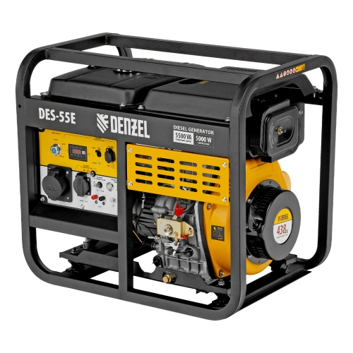 Генератор дизельный DES-55E, 5,5 кВт, 230 В, 11 л, электростартер Denzel по ценам производителя в Воронеже с доставкой по всей России