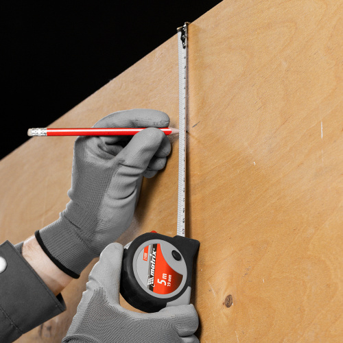 Рулетка Continuous fixation,5 м х 19 мм,двухкомпонентный корпус,плавная фиксация Matrix по ценам производителя в Воронеже с доставкой по всей России